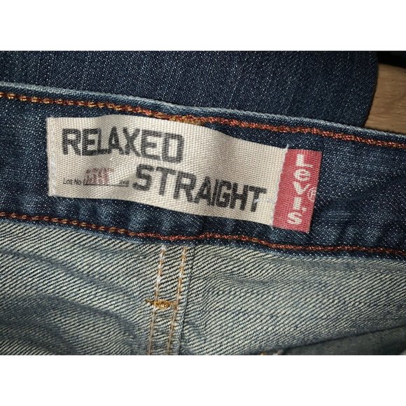 Levis 559 Sz 38x34 Relaxed Straight Fit Zip Fly Jeans Distressed 100% Cotton EUC - Picture 9 of 12